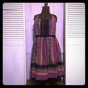 Folksy dress with intricate embroidery